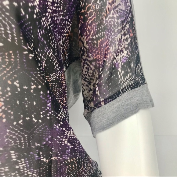 Snake Print Chiffon Front Tee - Picture 2 of 8